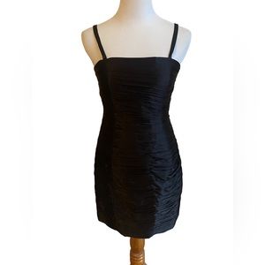 NEW! Laundry by Shelli Segal Mini Ruched Silk Black Dress Size 6